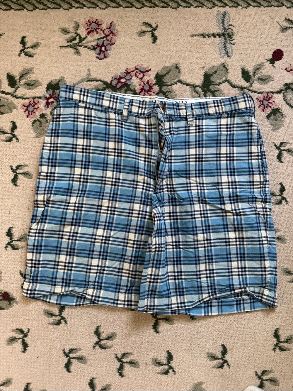 Light Blue Plaid Lands’ End Men’s Shorts